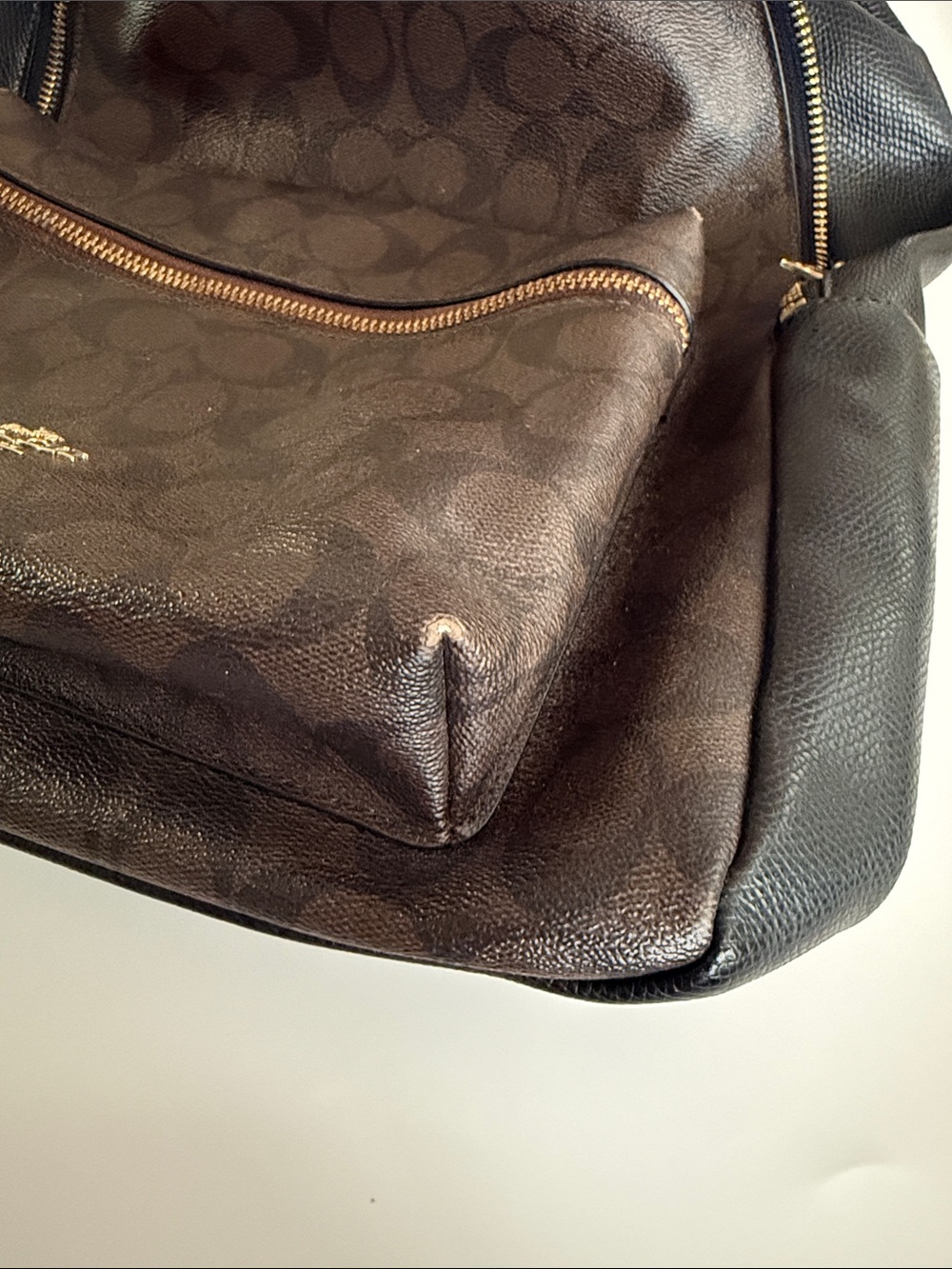COACH Brown & Black Signature Canvas Backpack - Picture 2 of 5